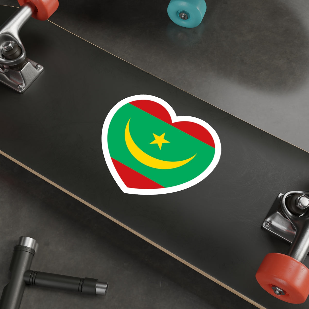 Heart Flag of Mauritania - STICKER Vinyl Die-Cut Decal-The Sticker Space