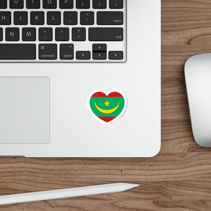 Heart Flag of Mauritania - STICKER Vinyl Die-Cut Decal-The Sticker Space