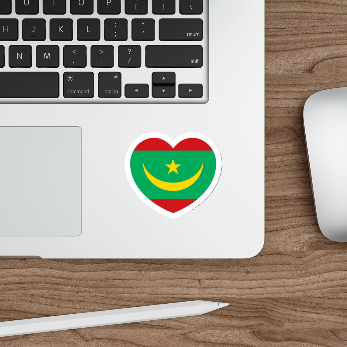 Heart Flag of Mauritania - STICKER Vinyl Die-Cut Decal-The Sticker Space