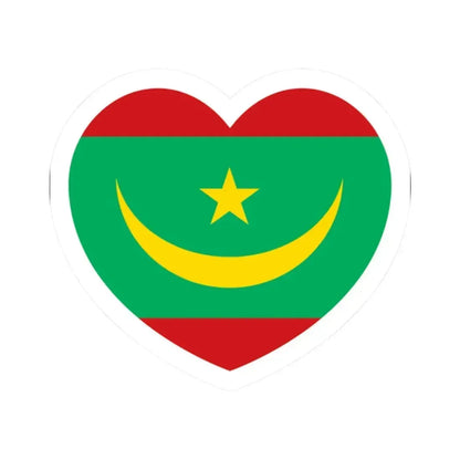 Heart Flag of Mauritania - STICKER Vinyl Kiss-Cut Decal 2 Inch White - The Sticker Space