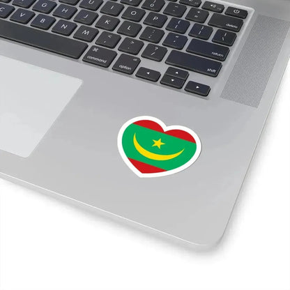 Heart Flag of Mauritania - STICKER Vinyl Kiss-Cut Decal - The Sticker Space