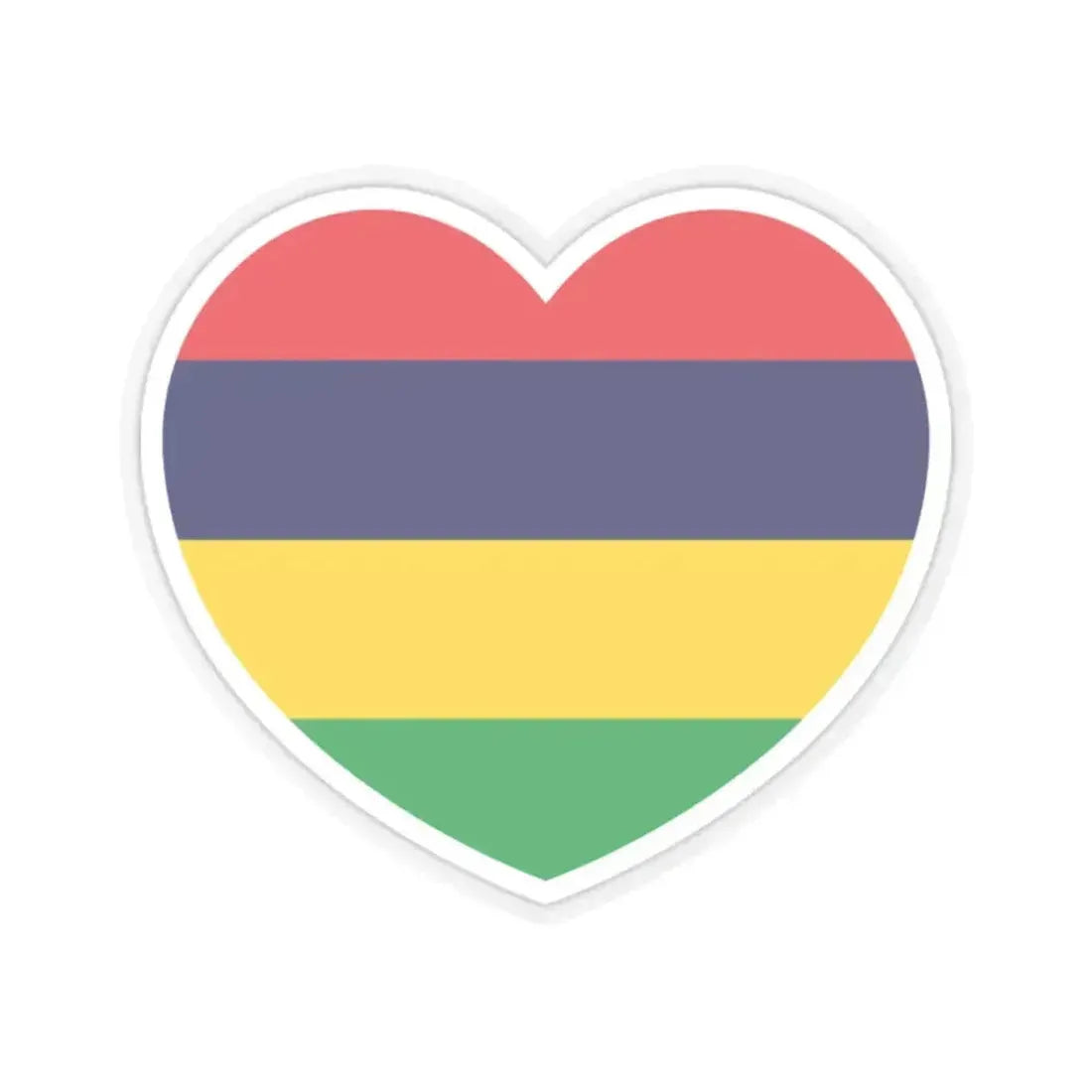 Heart Flag of Mauritius - STICKER Vinyl Kiss-Cut Decal 2 Inch Transparent - The Sticker Space