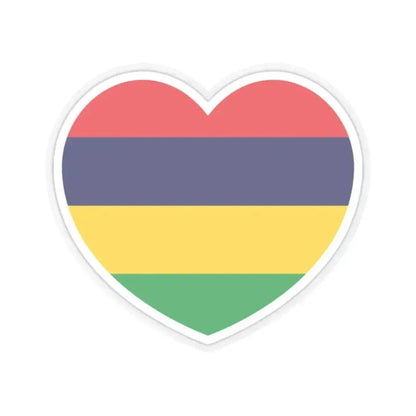 Heart Flag of Mauritius - STICKER Vinyl Kiss-Cut Decal 2 Inch Transparent - The Sticker Space