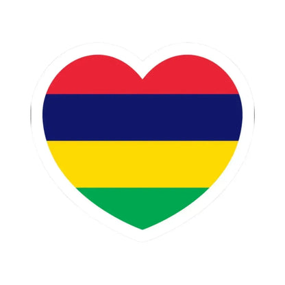 Heart Flag of Mauritius - STICKER Vinyl Kiss-Cut Decal 2 Inch White - The Sticker Space