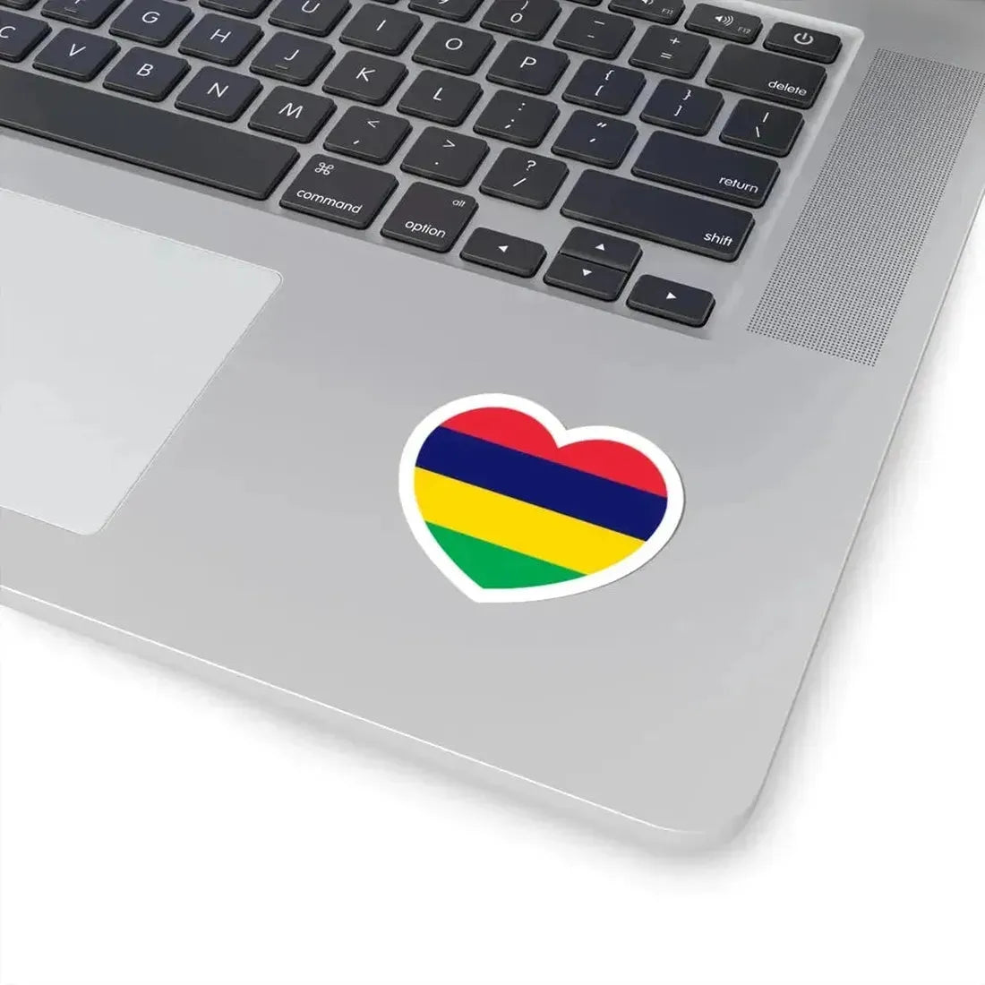 Heart Flag of Mauritius - STICKER Vinyl Kiss-Cut Decal - The Sticker Space