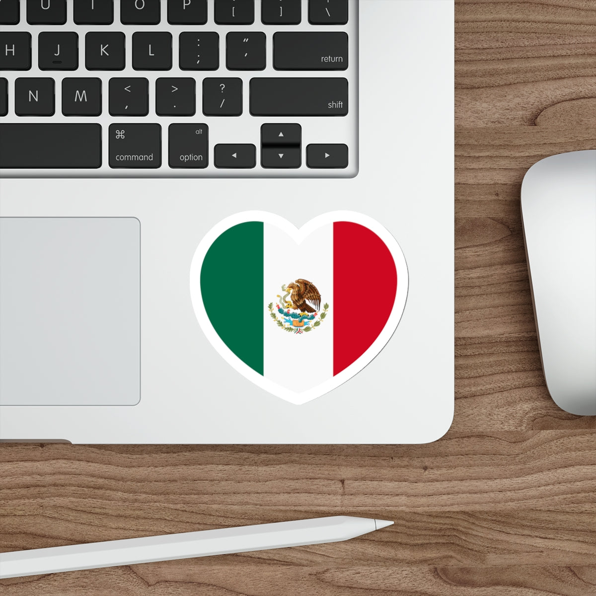 Heart Flag of Mexico - STICKER Vinyl Die-Cut Decal-The Sticker Space