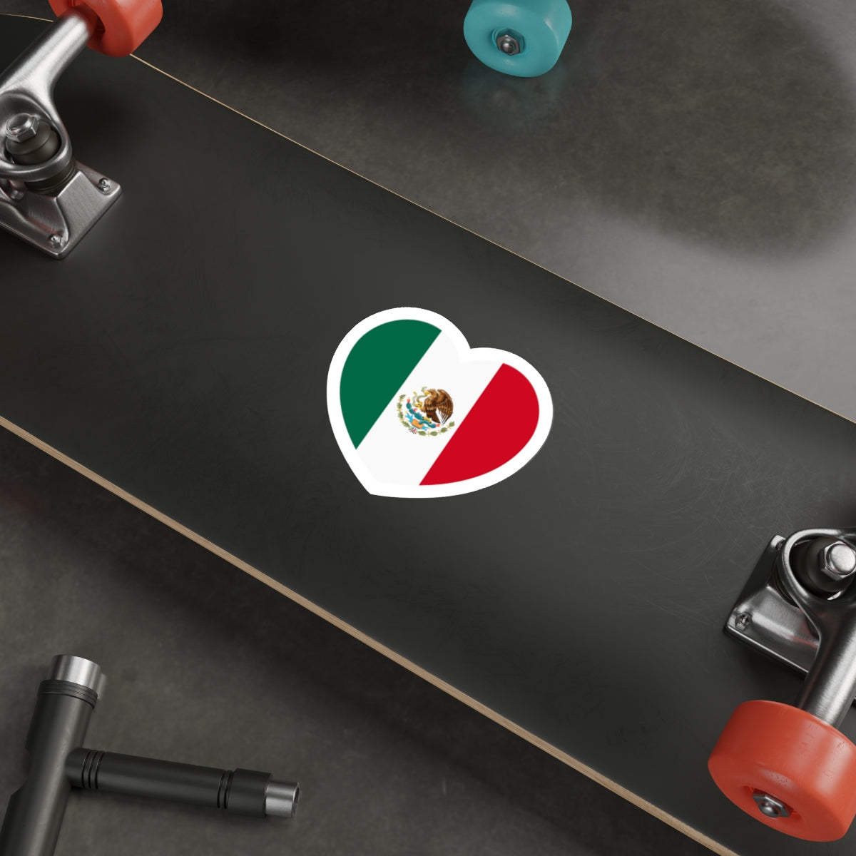 Heart Flag of Mexico - STICKER Vinyl Die-Cut Decal-The Sticker Space