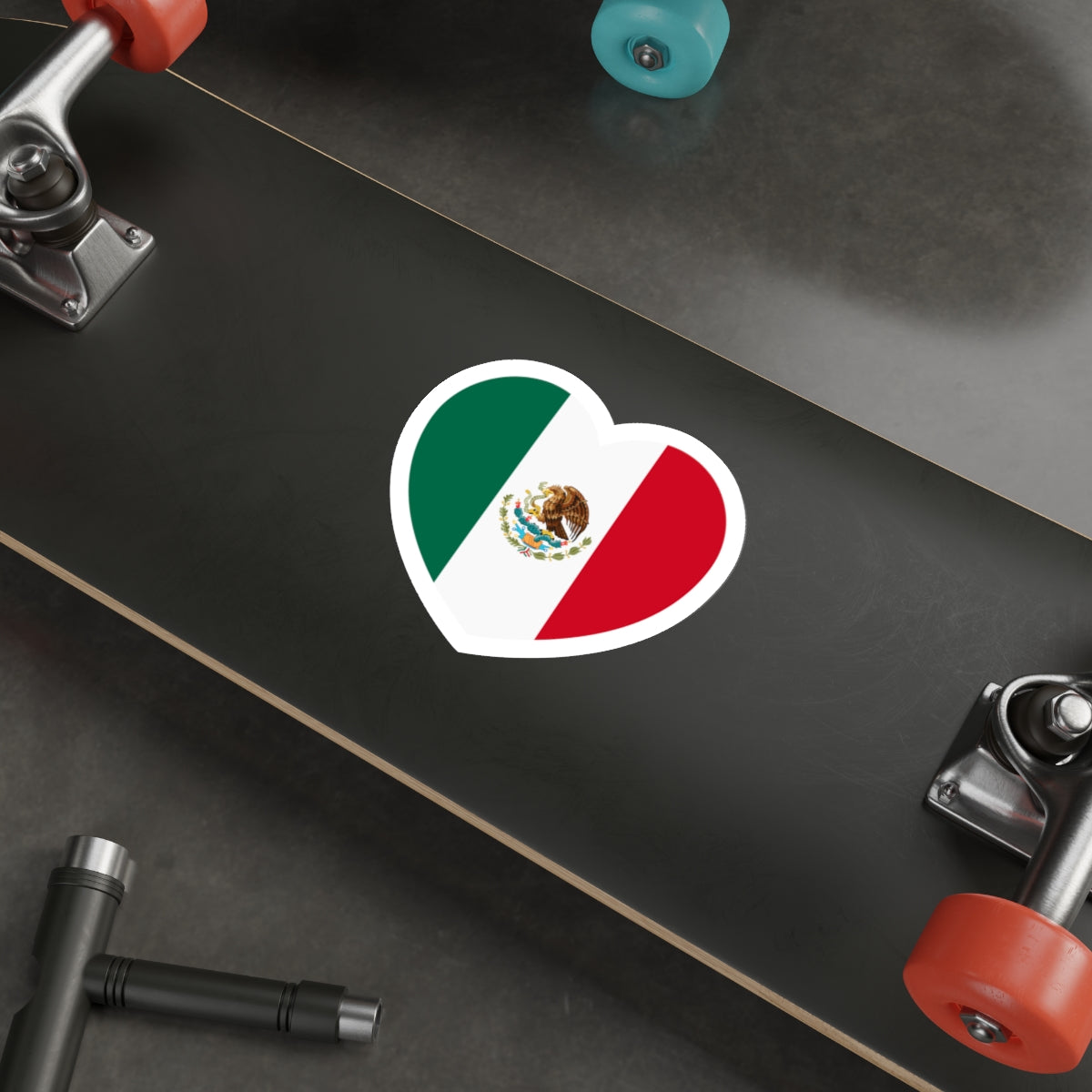 Heart Flag of Mexico - STICKER Vinyl Die-Cut Decal-The Sticker Space