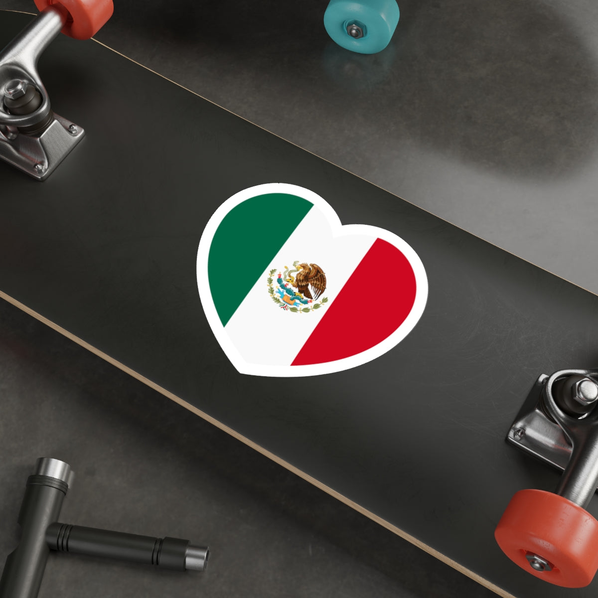 Heart Flag of Mexico - STICKER Vinyl Die-Cut Decal-The Sticker Space