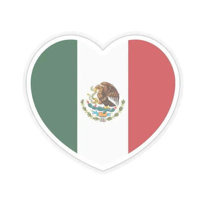 Heart Flag of Mexico - STICKER Vinyl Kiss-Cut Decal 4 Inch Transparent - The Sticker Space