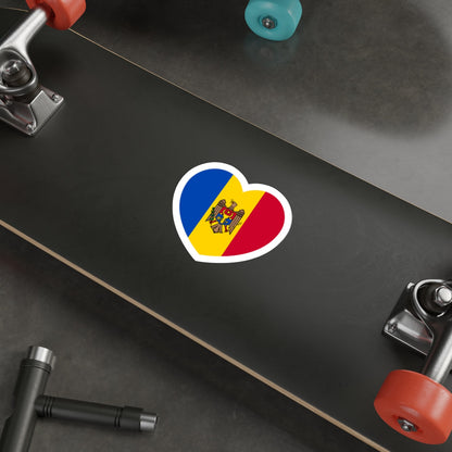 Heart Flag of Moldova - STICKER Vinyl Die-Cut Decal-The Sticker Space