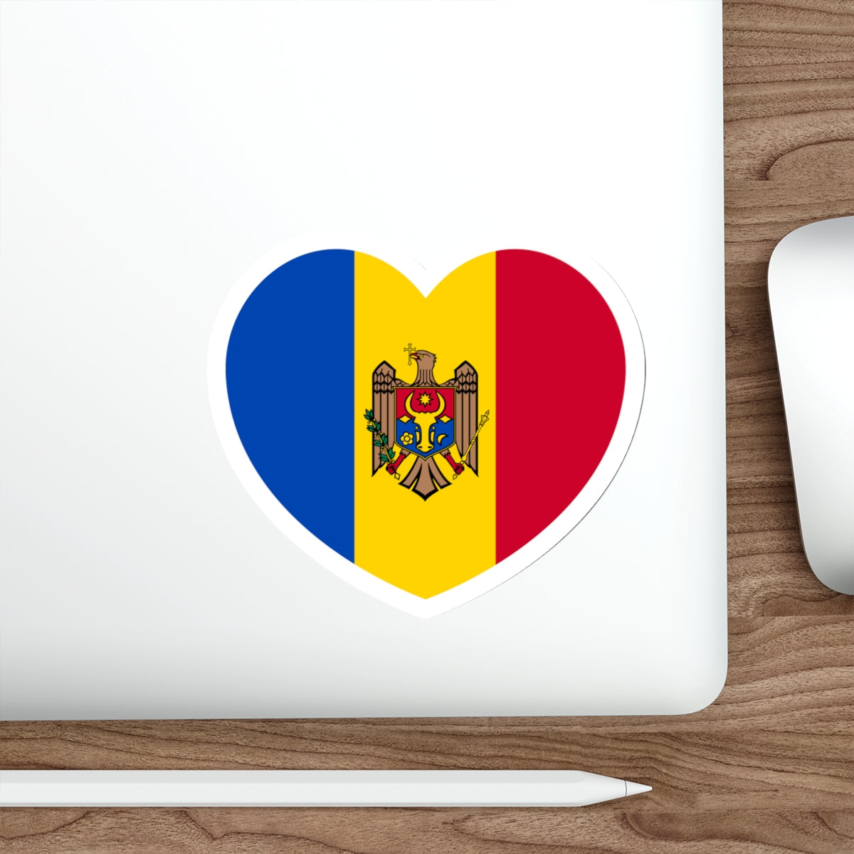 Heart Flag of Moldova - STICKER Vinyl Die-Cut Decal-The Sticker Space