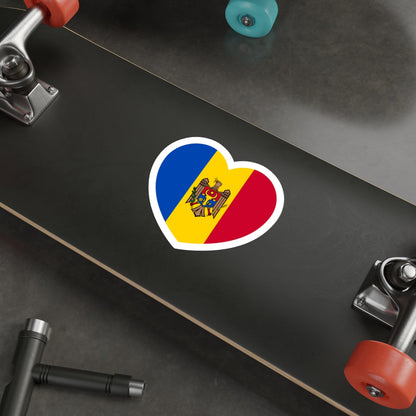 Heart Flag of Moldova - STICKER Vinyl Die-Cut Decal-The Sticker Space