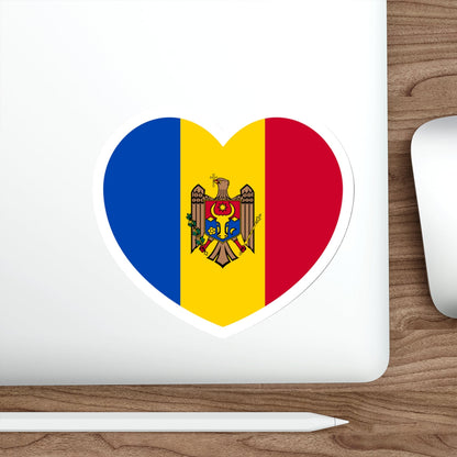 Heart Flag of Moldova - STICKER Vinyl Die-Cut Decal-The Sticker Space