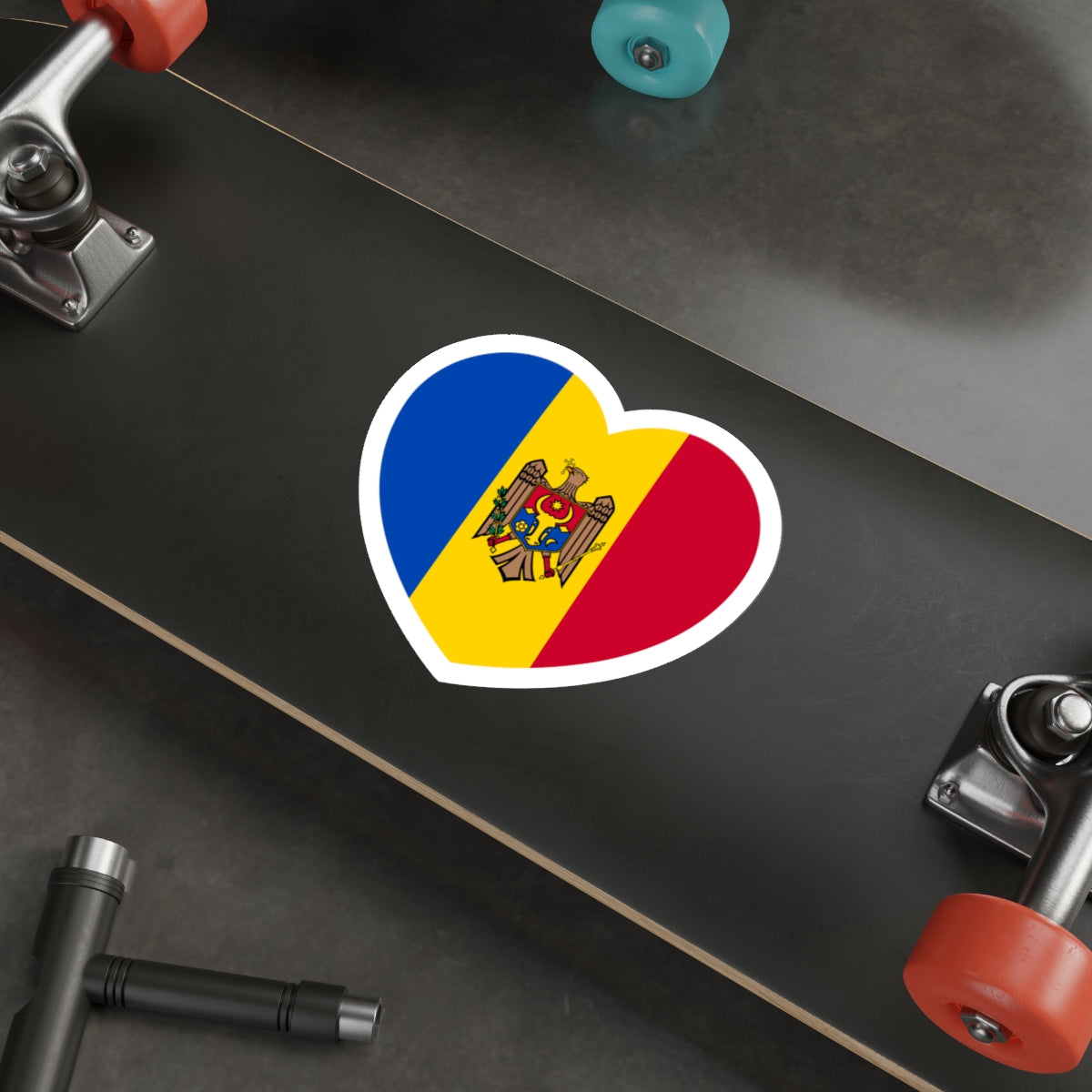 Heart Flag of Moldova - STICKER Vinyl Die-Cut Decal-The Sticker Space