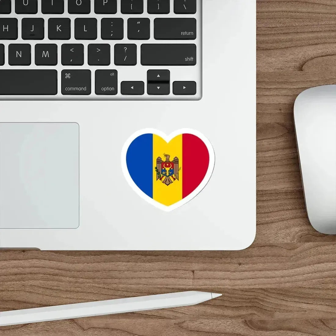 Heart Flag of Moldova - STICKER Vinyl Die-Cut Decal - The Sticker Space