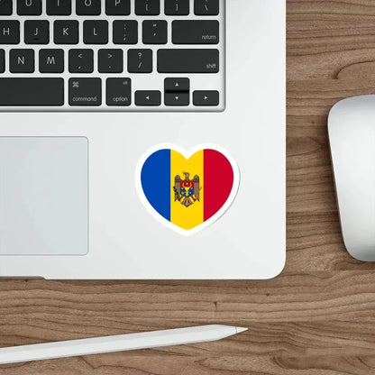 Heart Flag of Moldova - STICKER Vinyl Die-Cut Decal - The Sticker Space
