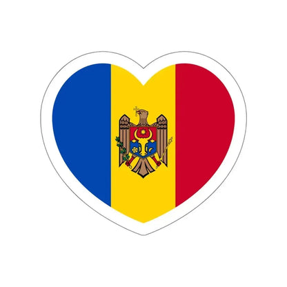 Heart Flag of Moldova - STICKER Vinyl Die-Cut Decal White Die-Cut 5 Inch - The Sticker Space