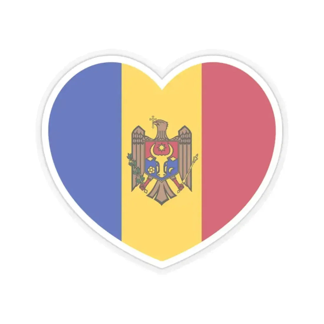 Heart Flag of Moldova - STICKER Vinyl Kiss-Cut Decal 2 Inch Transparent - The Sticker Space