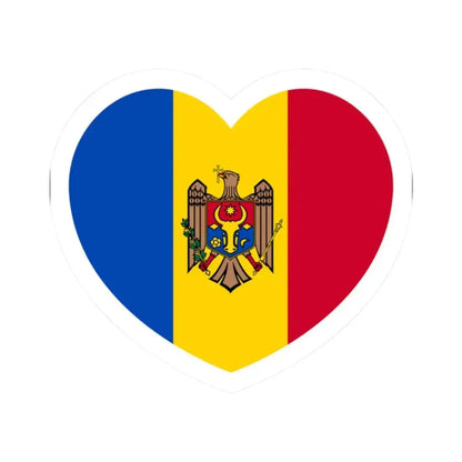 Heart Flag of Moldova - STICKER Vinyl Kiss-Cut Decal 2 Inch White - The Sticker Space