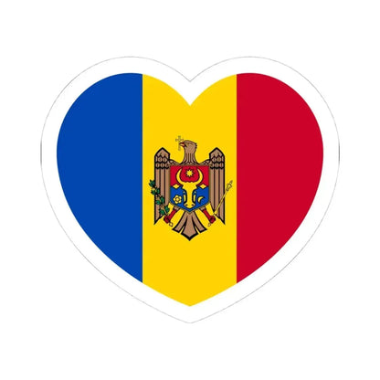 Heart Flag of Moldova - STICKER Vinyl Kiss-Cut Decal 4 Inch White - The Sticker Space