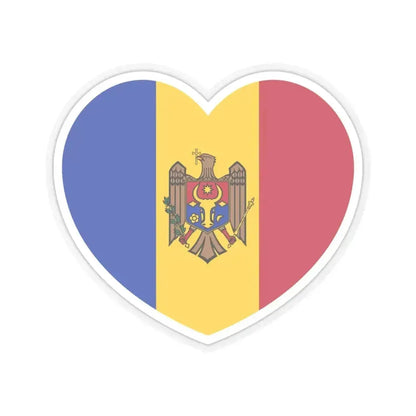 Heart Flag of Moldova - STICKER Vinyl Kiss-Cut Decal 6 Inch Transparent - The Sticker Space