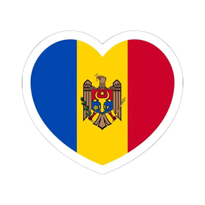 Heart Flag of Moldova - STICKER Vinyl Kiss-Cut Decal 6 Inch White - The Sticker Space