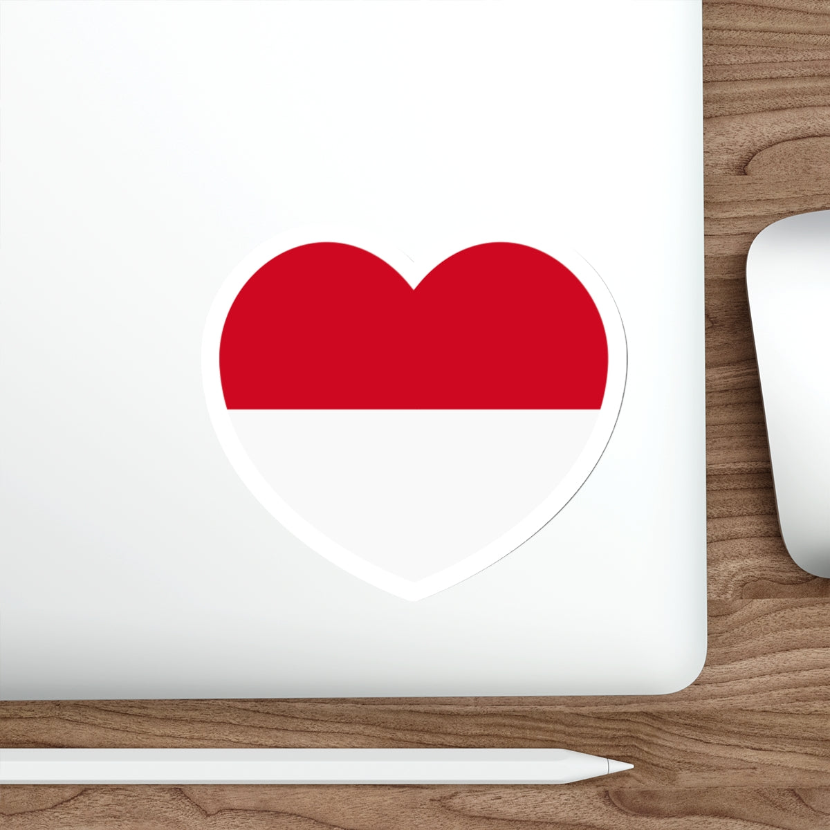 Heart Flag of Monaco - STICKER Vinyl Die-Cut Decal-The Sticker Space