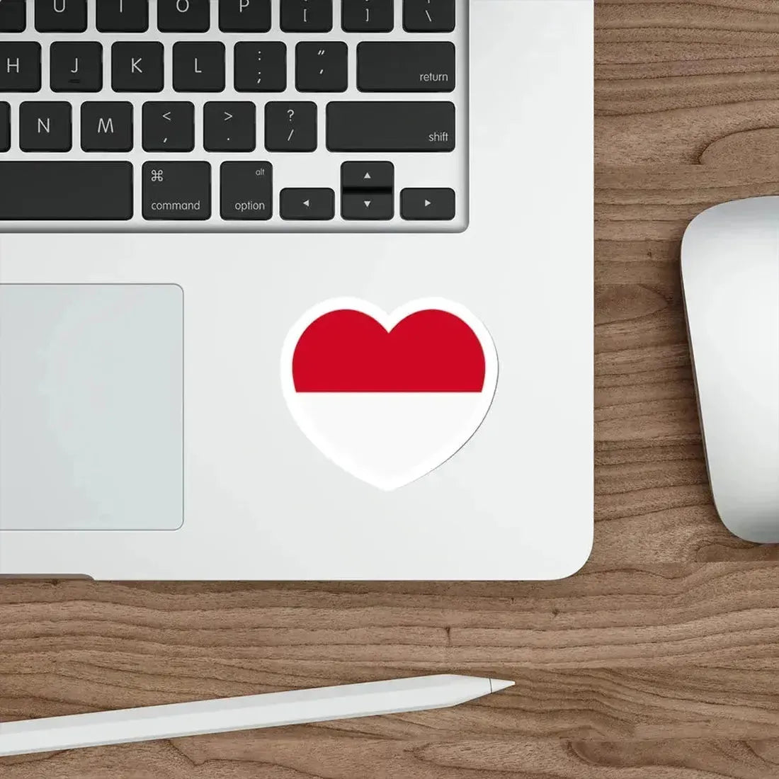 Heart Flag of Monaco - STICKER Vinyl Die-Cut Decal - The Sticker Space