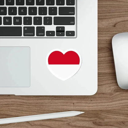 Heart Flag of Monaco - STICKER Vinyl Die-Cut Decal - The Sticker Space