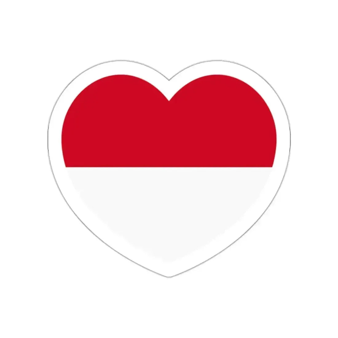 Heart Flag of Monaco - STICKER Vinyl Die-Cut Decal White Die-Cut 2 Inch - The Sticker Space