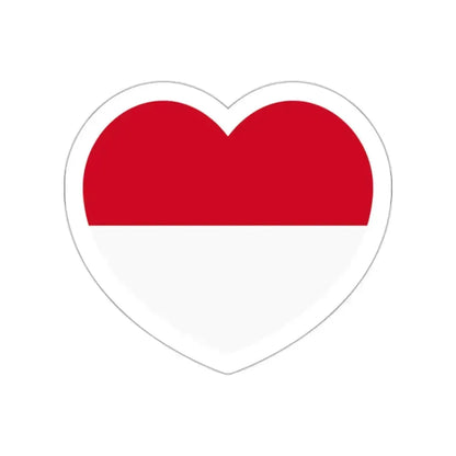 Heart Flag of Monaco - STICKER Vinyl Die-Cut Decal White Die-Cut 2 Inch - The Sticker Space