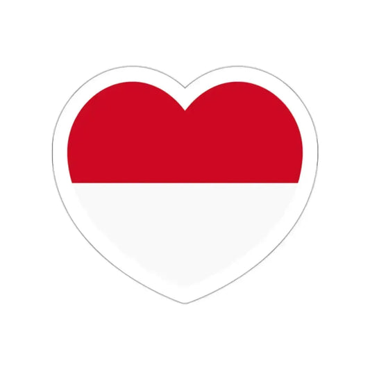 Heart Flag of Monaco - STICKER Vinyl Die-Cut Decal White Die-Cut 2 Inch - The Sticker Space