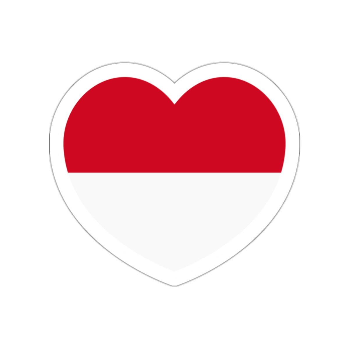 Heart Flag of Monaco - STICKER Vinyl Die-Cut Decal-White-The Sticker Space