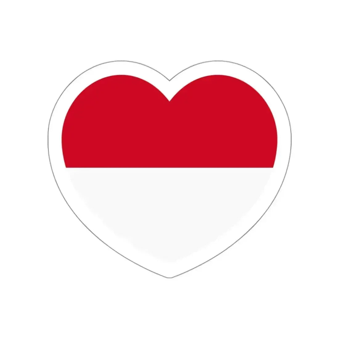 Heart Flag of Monaco - STICKER Vinyl Die-Cut Decal White Die-Cut 3 Inch - The Sticker Space