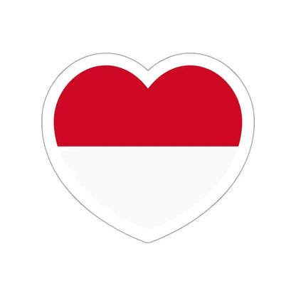 Heart Flag of Monaco - STICKER Vinyl Die-Cut Decal White Die-Cut 3 Inch - The Sticker Space