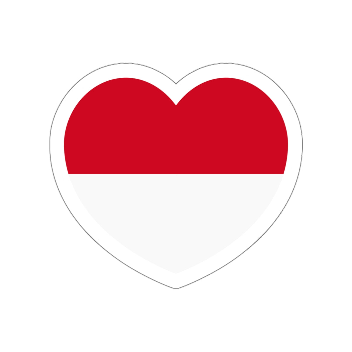 Heart Flag of Monaco - STICKER Vinyl Die-Cut Decal-White-The Sticker Space