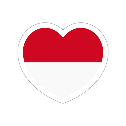 Heart Flag of Monaco - STICKER Vinyl Die-Cut Decal-White-The Sticker Space