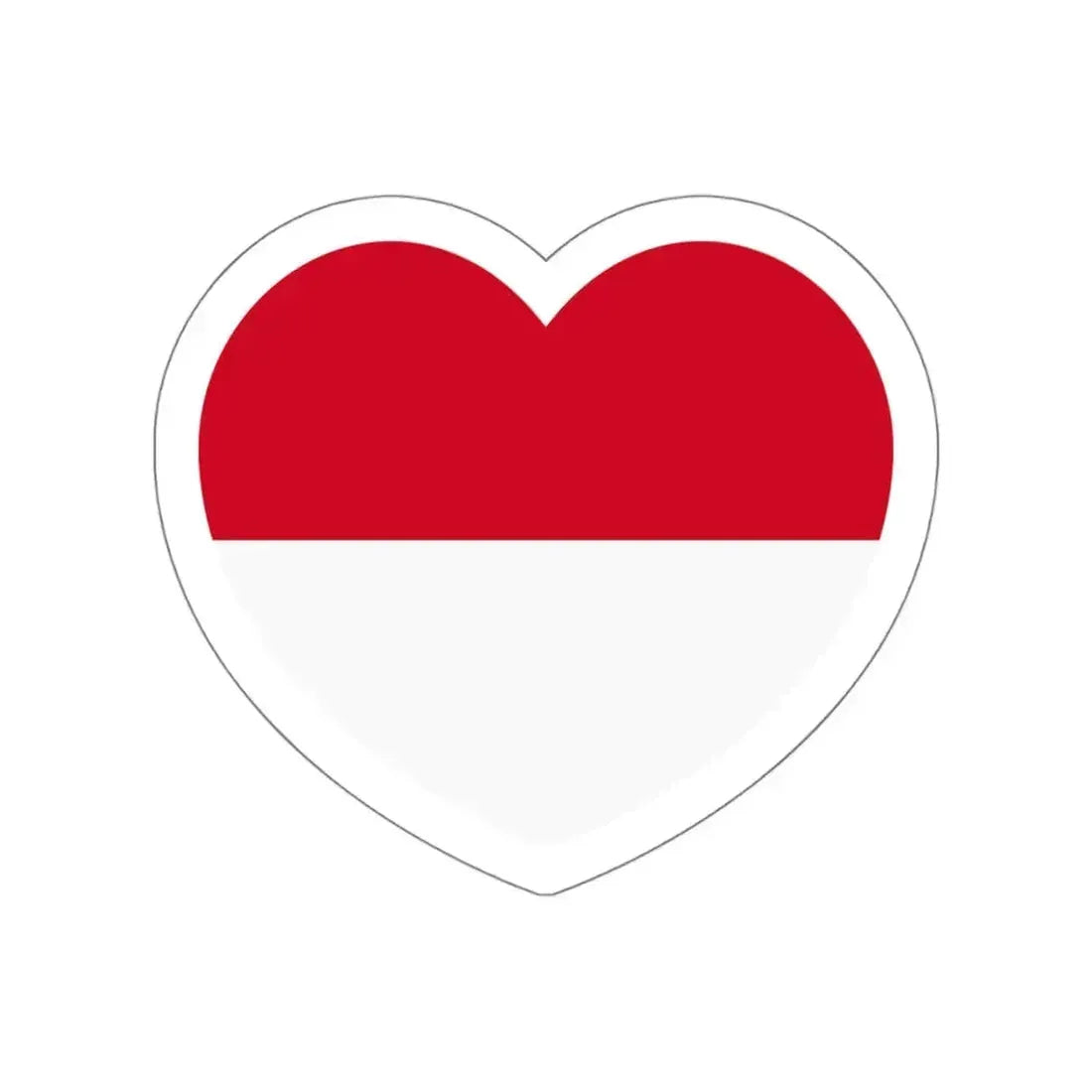Heart Flag of Monaco - STICKER Vinyl Die-Cut Decal White Die-Cut 4 Inch - The Sticker Space