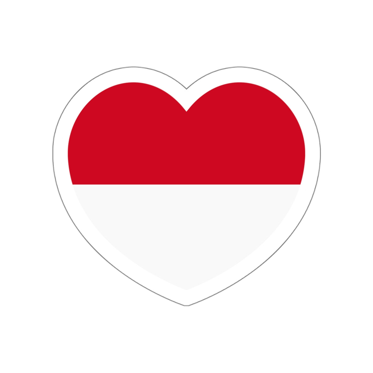 Heart Flag of Monaco - STICKER Vinyl Die-Cut Decal-White-The Sticker Space