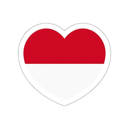 Heart Flag of Monaco - STICKER Vinyl Die-Cut Decal White Die-Cut 6 Inch - The Sticker Space