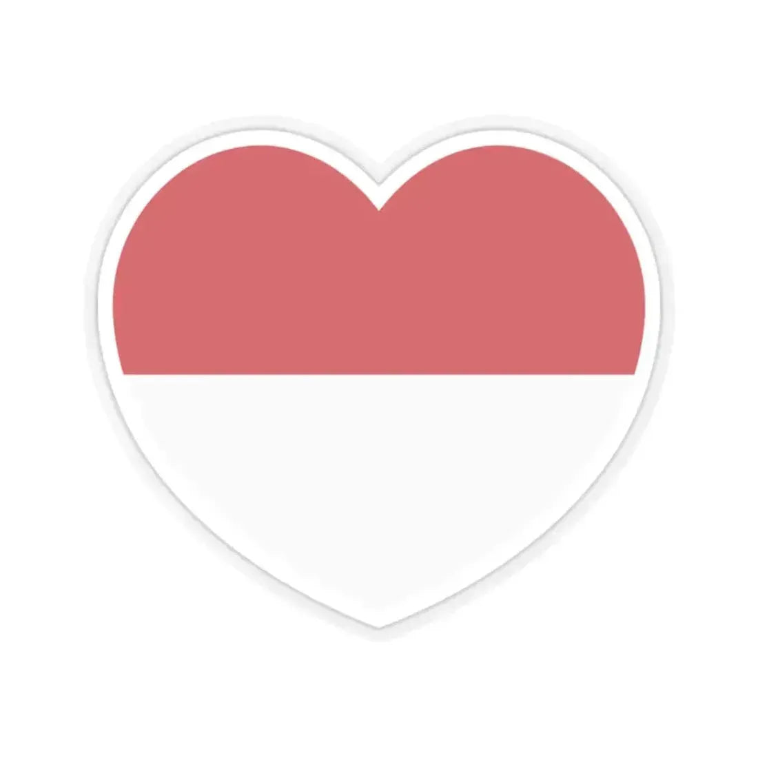 Heart Flag of Monaco - STICKER Vinyl Kiss-Cut Decal 2 Inch Transparent - The Sticker Space