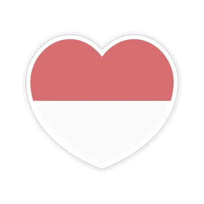 Heart Flag of Monaco - STICKER Vinyl Kiss-Cut Decal 2 Inch Transparent - The Sticker Space