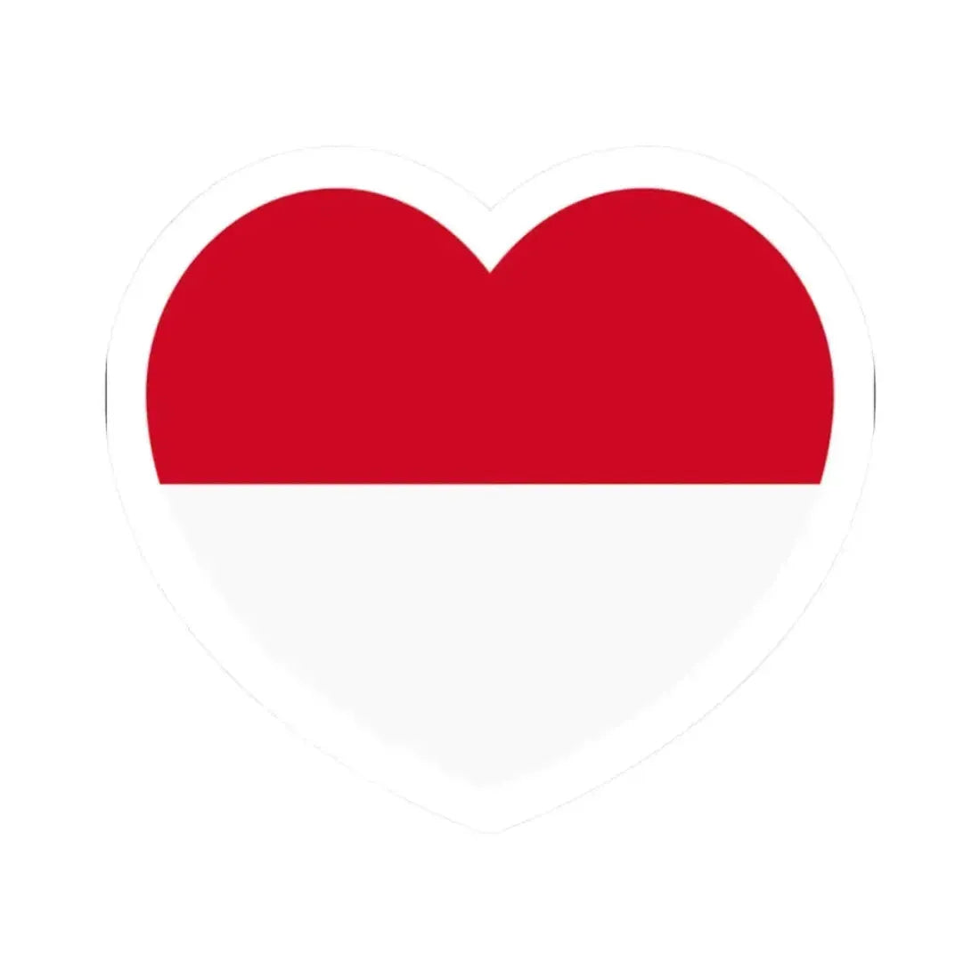 Heart Flag of Monaco - STICKER Vinyl Kiss-Cut Decal 2 Inch White - The Sticker Space