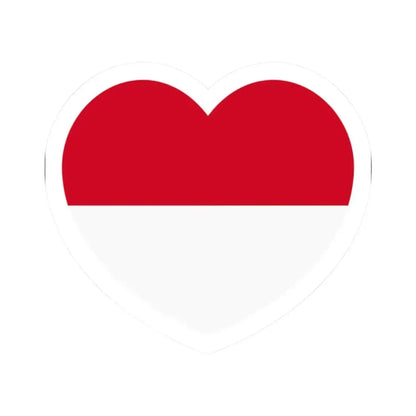 Heart Flag of Monaco - STICKER Vinyl Kiss-Cut Decal 2 Inch White - The Sticker Space