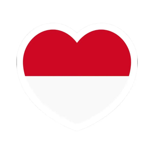 Heart Flag of Monaco - STICKER Vinyl Kiss-Cut Decal 2 Inch White - The Sticker Space