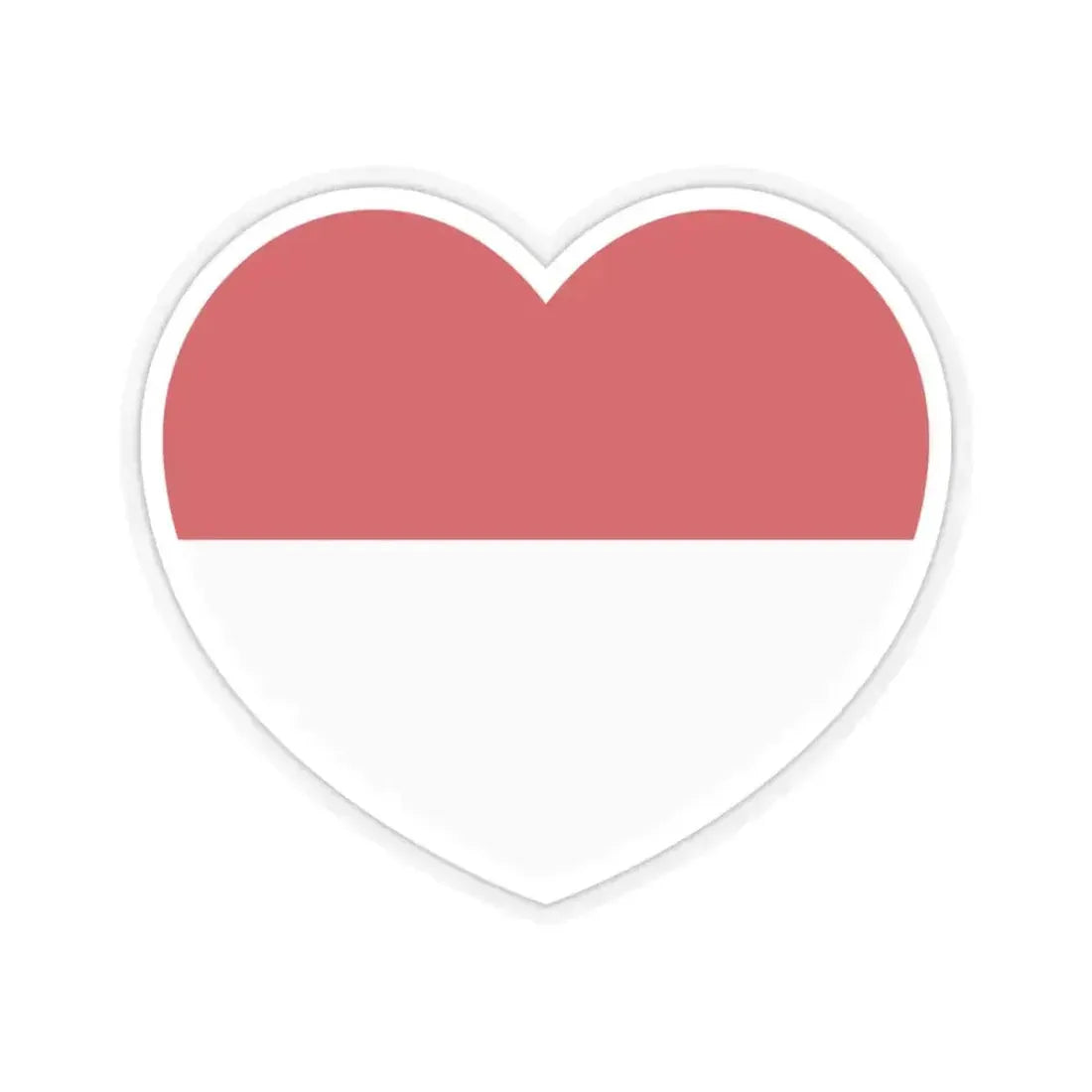 Heart Flag of Monaco - STICKER Vinyl Kiss-Cut Decal 3 Inch Transparent - The Sticker Space