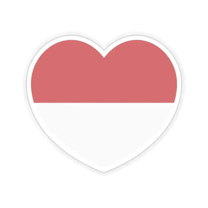 Heart Flag of Monaco - STICKER Vinyl Kiss-Cut Decal 3 Inch Transparent - The Sticker Space