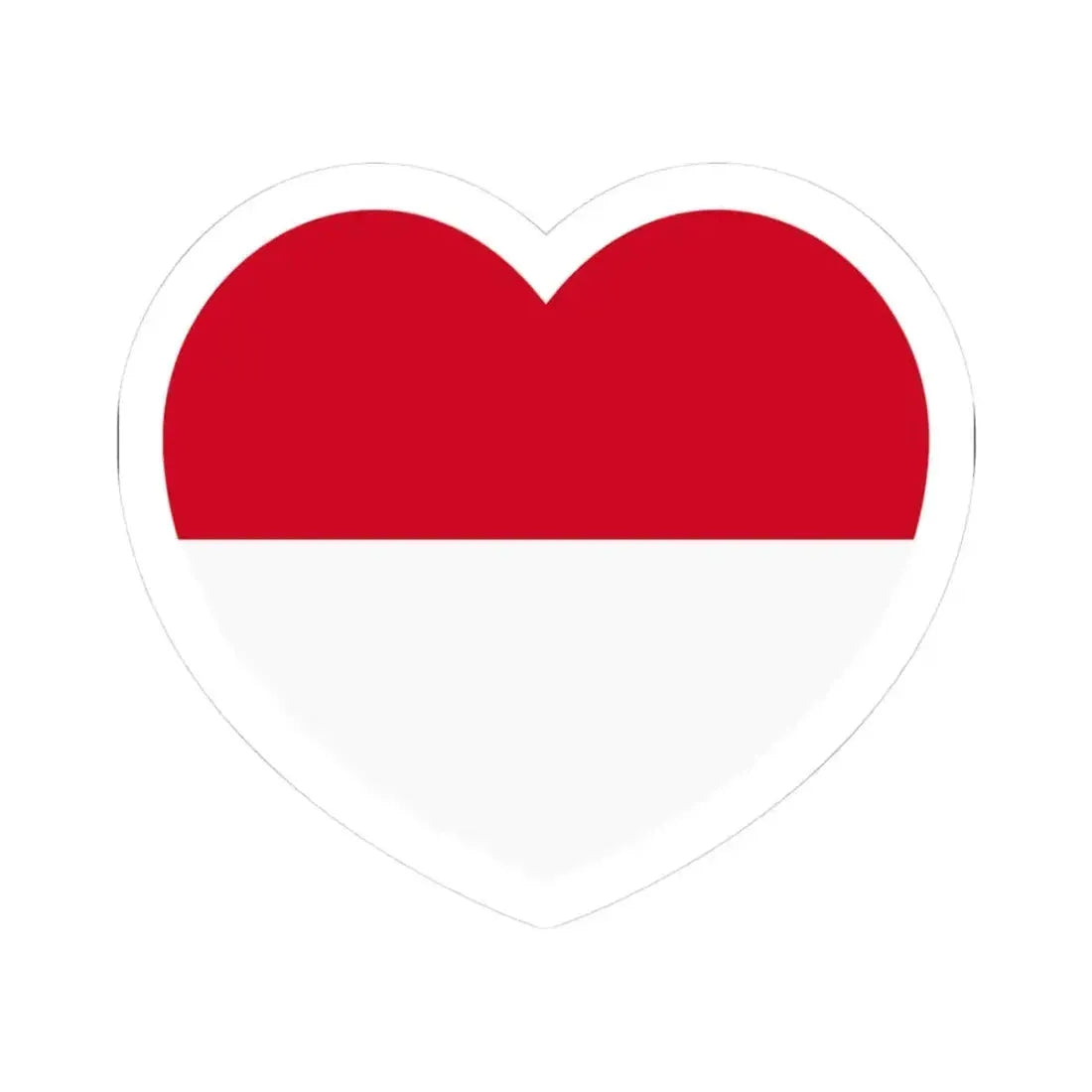Heart Flag of Monaco - STICKER Vinyl Kiss-Cut Decal 3 Inch White - The Sticker Space