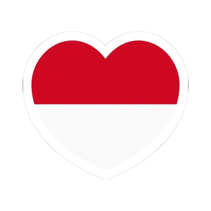 Heart Flag of Monaco - STICKER Vinyl Kiss-Cut Decal 3 Inch White - The Sticker Space